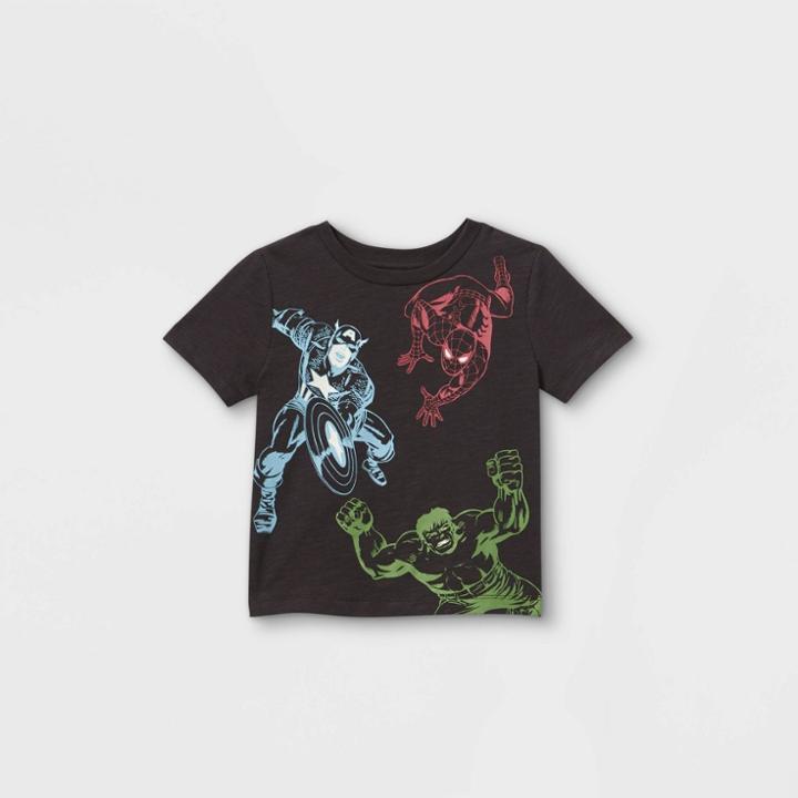 Toddler Boys' Marvel Team Up Short Sleeve Graphic T-shirt - Black 2t -  Disney