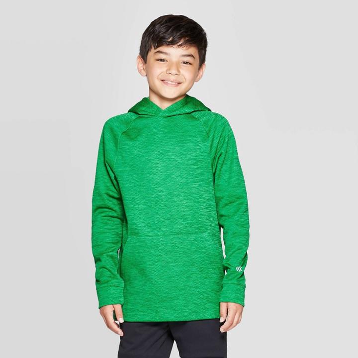 Boys' Textured Tech Fleece Hoodie - C9 Champion Green