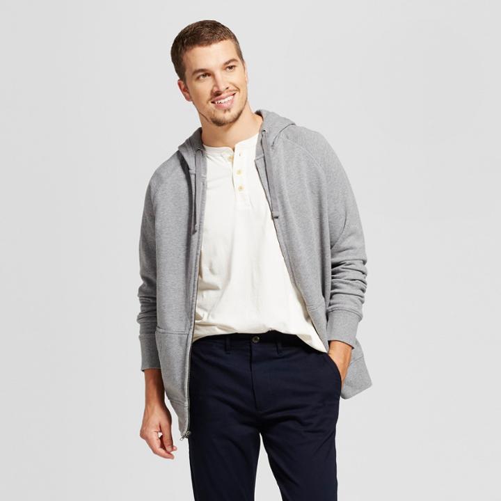 Men's Standard Fit Long Sleeve French Terry Full-zip Hoodie - Goodfellow & Co