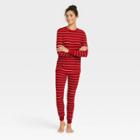 Women's Thermal Pajama Set - Stars Above Red