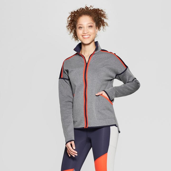 Women's Full Zip Novelty Track Jacket - C9 Champion Navy Heather/solid Navy Xl, Navy Heather/soild Navy