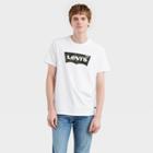 Levi's Men's Classic Fit Short Sleeve Camo Batwing Logo Crew Neck T-shirt - White