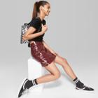 Women's Zip Front Faux Leather Mini Skirt - Wild Fable Burgundy