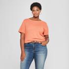 Women's Plus Size Crew Neck Short Sleeve T-shirt - Ava & Viv Orange