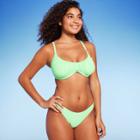 Women's Shirred Underwire Bikini Top - Wild Fable Light Green D/dd Cup