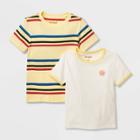 Toddler Boys' 2pk Short Sleeve Striped T-shirt - Cat & Jack Yellow