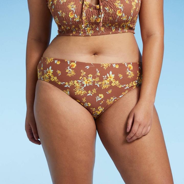 Juniors' Plus Size Cheeky Hipster Bikini Bottom - Xhilaration Multi Floral Print