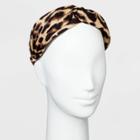 Satin Textured Leopard Print With Twist Headband - A New Day