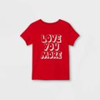 Toddler Boys' Valentine's Day 'love You More' Graphic Short Sleeve T-shirt - Cat & Jack Red