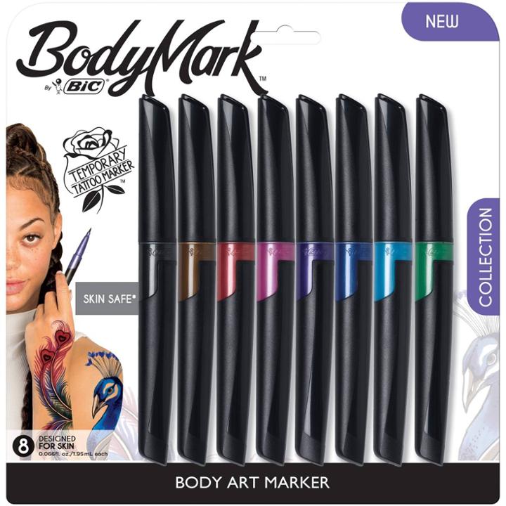 Bodymark By Bic 8pk Collection Tattoo Marker,
