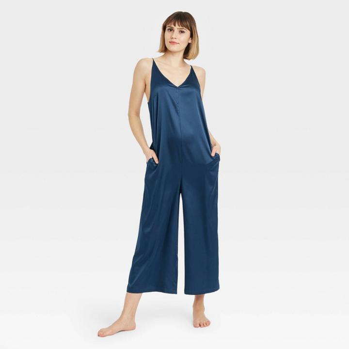 Women's Satin Jumpsuit - Stars Above Navy