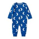Baby Moon Print Front Zipper Long Sleeve Pajama - Christian Robinson X Target Blue Newborn