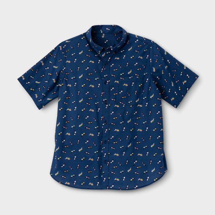 Ev Lgbt Pride Pride Gender Inclusive Adult Extended Size Sunglasses Button-down Shirt - Navy 1xb, Adult Unisex, Blue