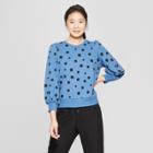 Women's Polka Dot Long Sleeve Sweatshirt - Who What Wear Blue/black M, Blue/black Polka Dot