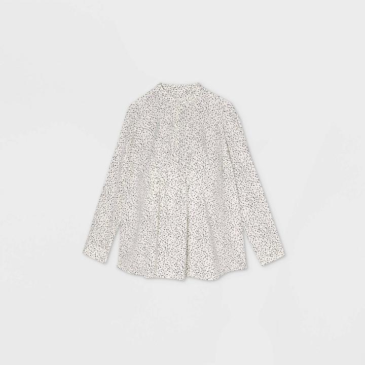 Maternity Long Sleeve Rolled Tab Woven Top - Isabel Maternity By Ingrid & Isabel Cream