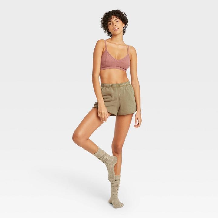 Women's French Terry Lounge Shorts - Colsie Green