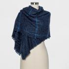 Women's Plaid Blanket Scarf - A New Day Blue