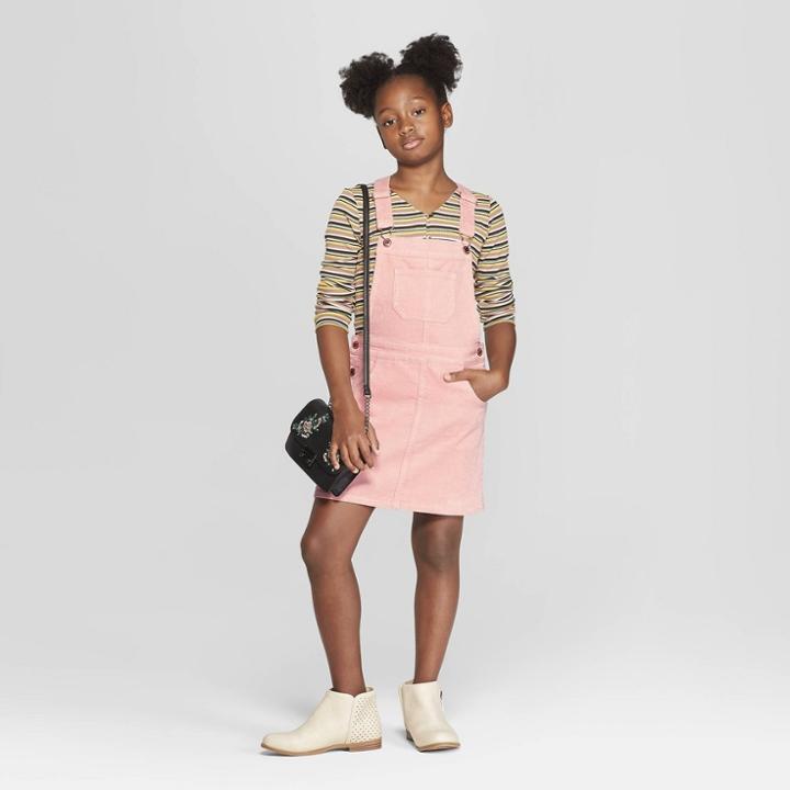 Girls' Corduroy Pinafore - Art Class Pink