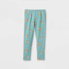 Toddler Girls' Floral Leggings - Cat & Jack Ocean Green