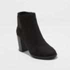 Women's Deanna Microsuede Water Repellent Heeled Fashion Bootie - A New Day Black