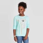 Girls' Long Sleeve Koala Cozy Pullover - Cat & Jack Aqua Xs, Girl's,