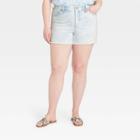 Women's Plus Size High-rise Midi Jean Shorts - Universal Thread Indigo