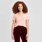 Women's Short Sleeve Scoop Neck T-shirt - A New Day Light Pink