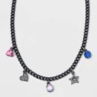 Heart Star And Stone Charm Collar Necklace - Wild Fable , Grey