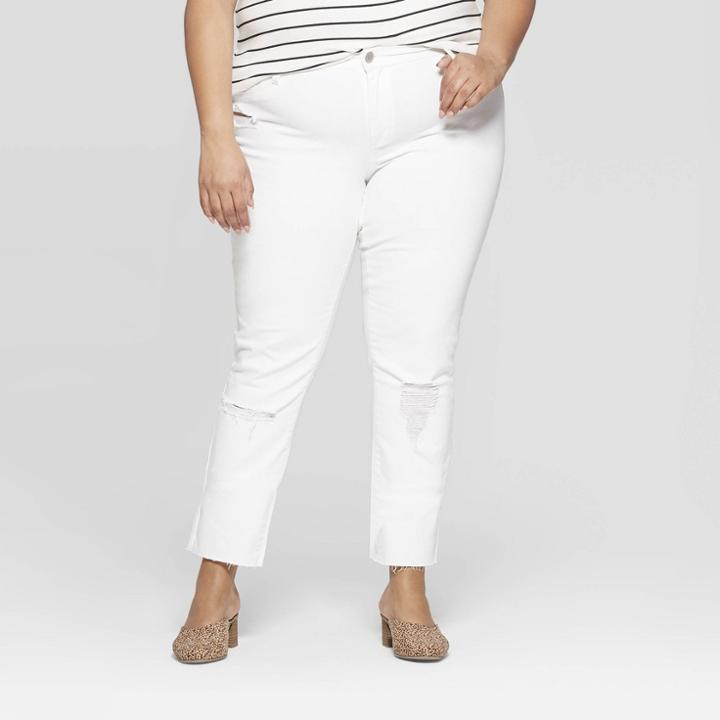 Women's Plus Size Mid-rise Jeggings - Universal Thread White