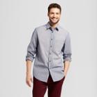 Men's Standard Fit Striped Denim Long Sleeve Shirt - Goodfellow & Co Blue