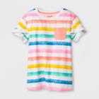 Girls' Stripe Ruffle Sleeve T-shirt - Cat & Jack Rainbow