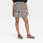 Women's Leopard Print Mini Skirt - Who What Wear Cream
