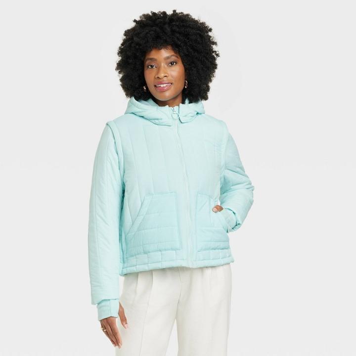 Women's Puffer Jacket - A New Day Blue
