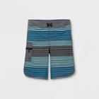 Boys' Horizontal Stripe Swim Trunks - Art Class Blue/gray