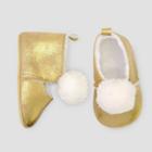 Baby Girls' Mary Jane Sherpa Crib Shoes - Just One You Made By Carter's Gold