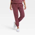 The Nines By Hatch French Terry Maternity Sweatpants Berry Purple Leopard Print