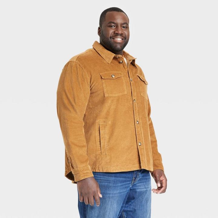 Men's Big & Tall Cork Button-down Shirt - Goodfellow & Co Brown
