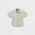 Oshkosh B'gosh Toddler Boys' Fish Print Woven Short Sleeve Button-down Shirt - Cream