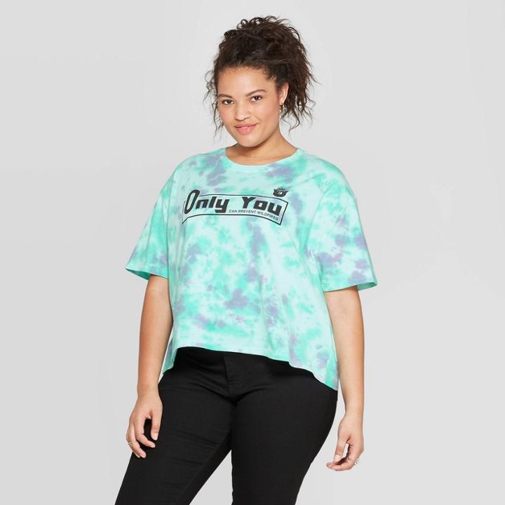 Women's Smokey Bear Plus Size Short Sleeve Graphic T-shirt (juniors') - Teal