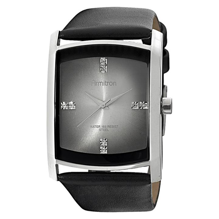 Armitron Men's Dressy Sport Leather Strap Watch - Black,