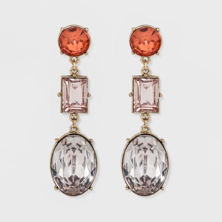 Sugarfix By Baublebar Stacked Crystal Drop Earrings - Purple, Girl's