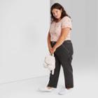 Women's Plus Size High-rise Utility Straight Jeans - Wild Fable Black