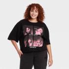 Women's Blackpink Plus Size Short Sleeve Cropped Graphic T-shirt - Black