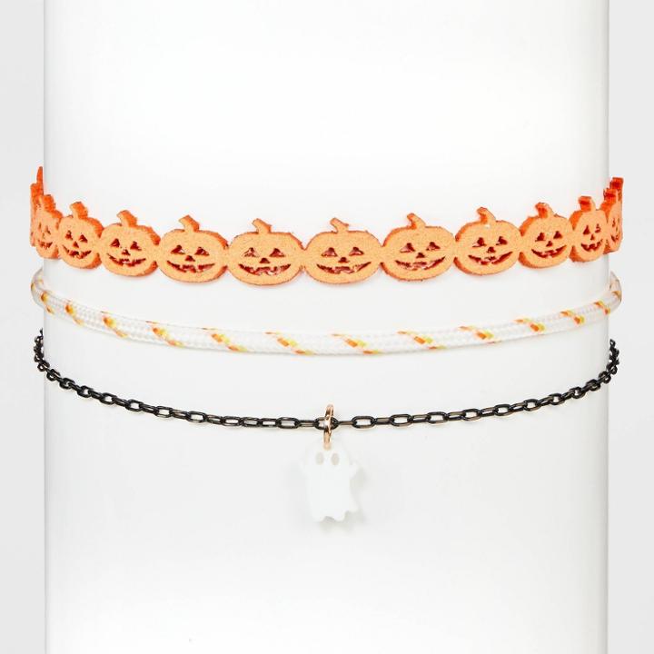 No Brand Halloween Pumpkin And Ghost Chain Choker Necklace Set