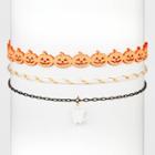 No Brand Halloween Pumpkin And Ghost Chain Choker Necklace Set