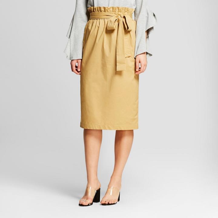 Women's Belted Paperbag Skirt - Who What Wear Tan