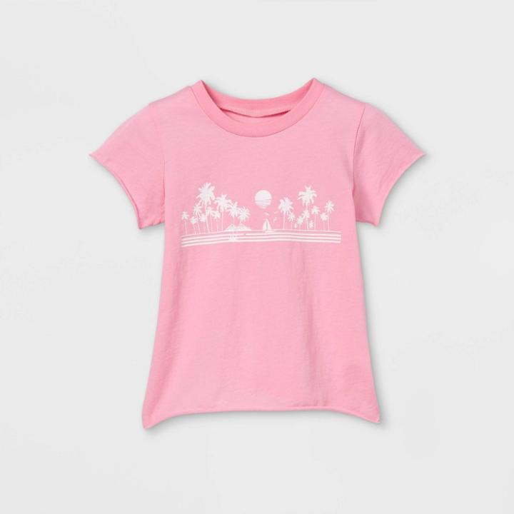 Grayson Mini Toddler Girls' Palms Short Sleeve T-shirt - Pink