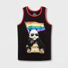 Well Worn Pride Adult Panda Flag Gender Inclusive Tank Top - Black