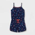 Girls' Americana Woven Sleeveless Romper - Cat & Jack Navy