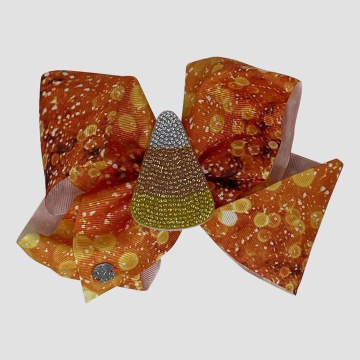Girls' Jojo Siwa Candy Corn Halloween Bow Hair Clip - Orange